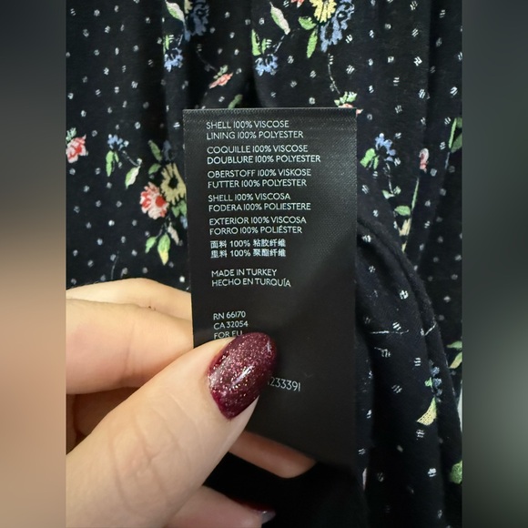 Urban Outfitters Floral Polka Dot Mini Dress with Smocked Waist in black - S - Picture 8 of 10